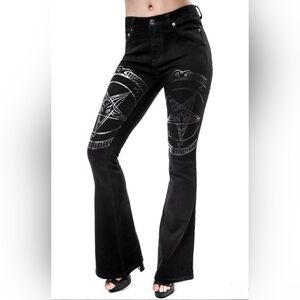 Very Rare Dead Stock NWOT Killstar Hell Hound Flare Jeans